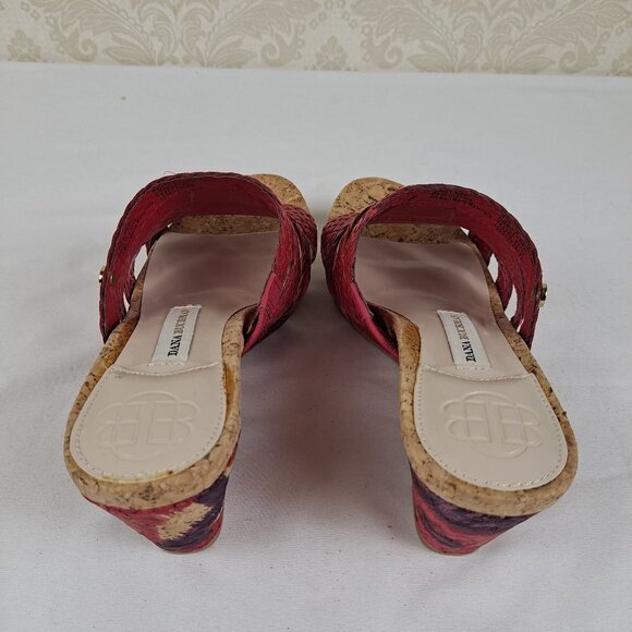Dana Buchman Size 6M Billy Sandals Red Woven Braided Straps Cork Sole NWOT - Picture 4 of 15